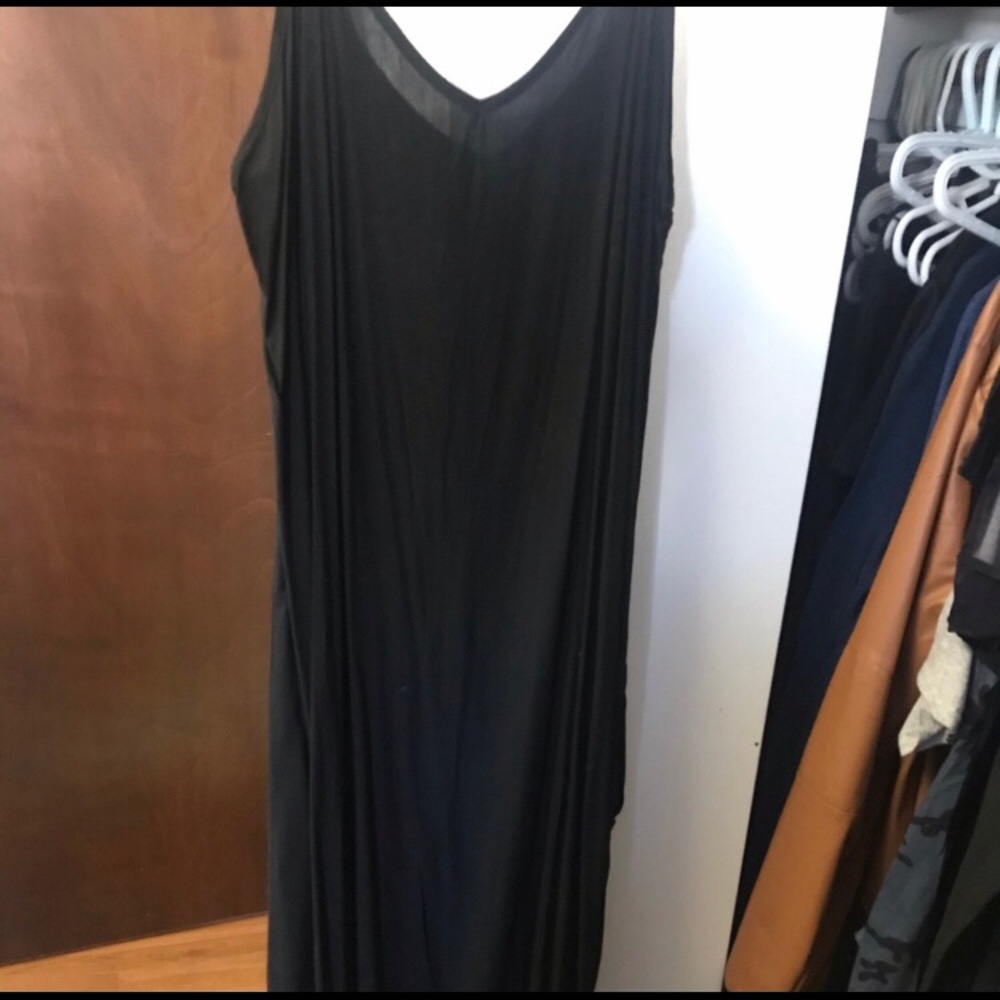 Long black cami dress